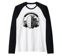 Gli Amanti della Musica Cervello e Cuore Maglia con Maniche Raglan