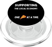 Gli amanti della pizza divertenti sostengono l"economia locale una fetta di tempo PopSockets PopGrip per MagSafe