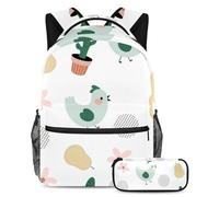 Gli animali a scacchiera si preparano per il successo con il nostro set di 2 zaini per bambini, perfetto per ragazzi, ragazze, adolescenti, dotato di uno zaino di grande capacità e un astuccio,