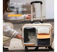 Gli animali domestici uscire con trolley portatili Valigie Cani di piccola taglia Gatti possono utilizzare borse Valigia per gatti ad alta aspetto Capsula spaziale da viaggio Rice White-B