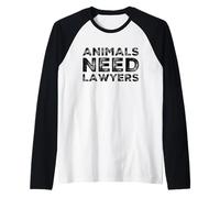 Gli Animali Hanno Bisogno di avvocati Divertente Vegano Senza Carne Umorismo Vegetariano Maglia con Maniche Raglan