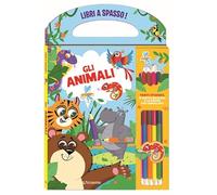 Gli animali. Libri a spasso. Ediz. a colori. Con gomma. Con 6 matite bicolore