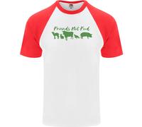 Gli Animali Sono Amici Non Cibo Maglietta Baseball S/S Vegan Da Uomo