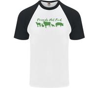 Gli Animali Sono Amici Non Cibo Maglietta Baseball S/S Vegan Da Uomo