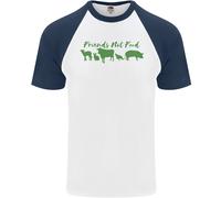 Gli Animali Sono Amici Non Cibo Maglietta Baseball S/S Vegan Da Uomo