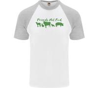Gli Animali Sono Amici Non Cibo Maglietta Baseball S/S Vegan Da Uomo