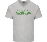 Gli Animali Sono Amici Non Cibo Maglietta In Cotone A V Per Uomo