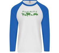 Gli Animali Sono Amici Non Cibo Vegan Uomo L/S Maglietta Baseball