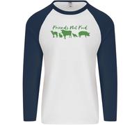 Gli Animali Sono Amici Non Cibo Vegan Uomo L/S Maglietta Baseball