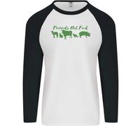 Gli Animali Sono Amici Non Cibo Vegan Uomo L/S Maglietta Baseball