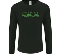 Gli Animali Sono Amici Non Cibo Vegan Uomo Manica Lunga T-Shirt