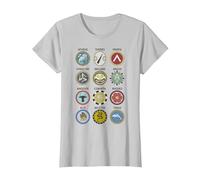 Gli antichi Scudi opliti greci Simboli della polis Greca Maglietta, Donna, Argento, XL