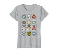 Gli antichi Scudi opliti greci Simboli della polis Greca Maglietta, Donna, Grigio Melange, M