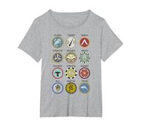 Gli antichi Scudi opliti greci Simboli della polis Greca Maglietta, Donna Plus-Size, Grigio Melange, 4X