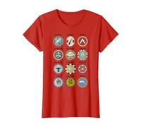 Gli antichi Scudi opliti greci Simboli della polis Greca Maglietta, Donna, Rosso, XS