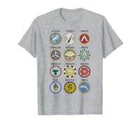 Gli antichi Scudi opliti greci Simboli della polis Greca Maglietta, Uomo, Grigio Melange, L