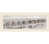 Gli edifici proposti del St. Thomas's Hospital Stangate Lambeth Londra Inghilterra. Completato finalmente nel 1871, l'ospedale fu uno dei primi ad adottare il principio del padiglione - reso popolare
