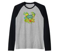 Gli Eroi di TMNT nella Posa degli Anni '80 di Half Shell Turtle Power Team Maglia con Maniche Raglan