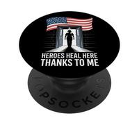 Gli eroi guariscono qui grazie a me VA Infermiera PopSockets PopGrip Adesivo
