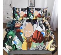 Gli eroi Set Di Biancheria Da Letto 3 Pezzi Con Federe Anime Copripiumino Con Chiusura A Cerniera Morbida Microfibra Per Bambini Ragazzi, Ragazze Double（200x200cm）