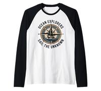 Gli esploratori dell'Oceano navigano sullo sconosciuto Capitano Marinaio Maglia con Maniche Raglan