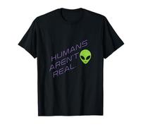 Gli esseri umani non sono veri neon alieno testa Cosmic Art Design Maglietta