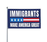 Gli immigrati rendono grande l'America, bandiera a favore dell'immigrazione, cartello striscione da 3x5 piedi