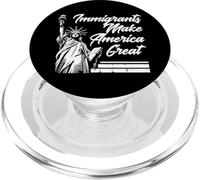 Gli immigrati rendono grande l'America Statua Libertà Uomini Donne Bambini PopSockets PopGrip per MagSafe