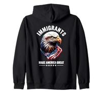 Gli immigrati rendono l'America Grande Aquila Calva USA Felpa con Cappuccio