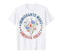 Gli immigrati rendono l'America grande fiore floreale diritti umani USA Maglietta