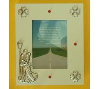 GLI INNAMORATI PORTAFOTO ARGENTO LEGNO cm25x30x2 MATRIMONIO ANNIVERSARIO FIDANZA