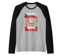 Gli Insegnanti di Matematica Amano Il Cervello Matematica Halloween Matematica Insegnante Maglia con Maniche Raglan