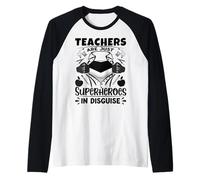 Gli Insegnanti Sono Solo Supereroi nell'insegnante di Scuola Travestimento Maglia con Maniche Raglan