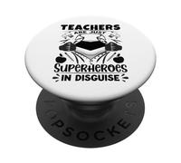 Gli insegnanti sono solo supereroi nell'insegnante di scuola travestimento PopSockets PopGrip Adesivo