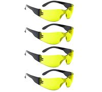 Gli occhiali di sicurezza 4pcs, gli occhiali di sicurezza anti nebbia per il lavoro, il rivestimento di riduzione dei graffi NTI, le lenti resistenti e protettiva rinforzate (giallo)