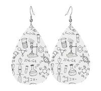 Gli orecchini da donna in pelle a forma di goccia con stampa chimica sono adatti per feste, feste e regali., Misura unica