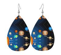 Gli orecchini da donna in pelle a forma di goccia del sistema solare dello spazio esterno sono adatti per feste, feste e regali., Misura unica