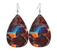 Gli orecchini da donna in pelle a forma di goccia di Antelope Canyon sono adatti per feste, feste e regali., Misura unica