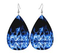 Gli orecchini da donna in pelle a forma di goccia di Blue Fire sono adatti per feste, feste e regali., Misura unica