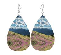 Gli orecchini da donna in pelle a forma di goccia di montagna sono adatti per feste, feste e regali., Misura unica