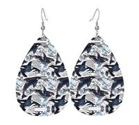 Gli orecchini da donna in pelle a forma di goccia sono adatti per feste, feste e regali., Misura unica