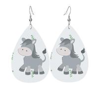 Gli orecchini in pelle a forma di goccia a forma di asino sorridente sono un accessorio lussuoso e alla moda adatto per le donne, mostrando fascino individuale.
