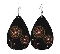 Gli orecchini in pelle a forma di lacrima con dente di leone stellato sono un accessorio lussuoso e alla moda adatto per le donne, mostrando fascino individuale.