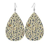 Gli orecchini in pelle a forma di lacrima con mappa del tesoro labirinto sono un accessorio lussuoso e alla moda adatto per le donne, che mostra il fascino individuale.