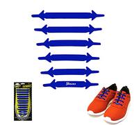 Gli originali Slaces Lacci per scarpe - Superficie Liscia - Unisex, Ricoperti in silicone, blu (Blau), One size