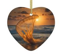 Gli ornamenti natalizi a forma di cuore in ceramica a forma di coda di sirena 1 stampa sono una scelta ideale per le decorazioni natalizie.