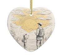Gli ornamenti natalizi a forma di cuore in ceramica con stampa Happy Fathers Day By Son sono una scelta ideale per le decorazioni natalizie.