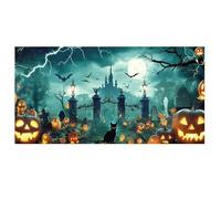 Gli orribili striscioni per garage di Halloween creano un'atmosfera di Halloween e attirano bambini e vicini. Atmosfera festiva nel tuo garage. 7 (A, 400 x 180 cm)