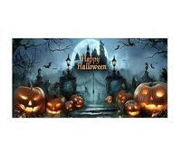 Gli orribili striscioni per garage di Halloween creano un'atmosfera di Halloween e attirano bambini e vicini. Atmosfera festiva nel tuo garage. 4 (A, 400 x 180 cm)