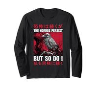 Gli orrori persistono ma Anche io Corvo Horror Giapponese Maglia a Manica